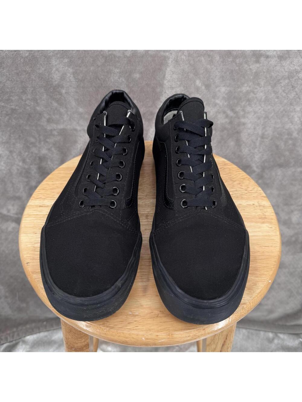 Vans Old Skool Shoes Mens Size 11.5 Black Canvas Low Top Skate Sneakers Casual - Picture 8 of 12